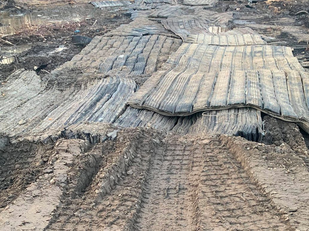 Recycled Tire Temporary Access Roads